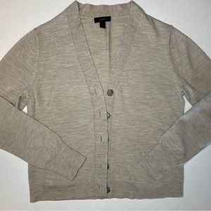 J.Crew, large Marino wool beige cardigan